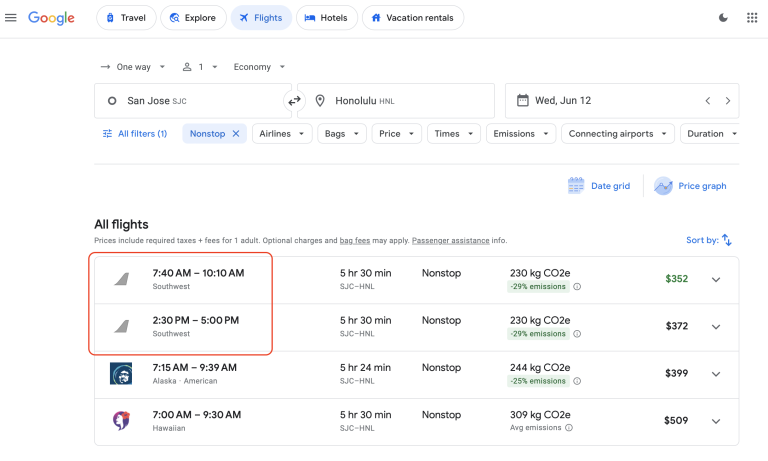Read more about the article Now You Can See Southwest Flights on Google Flights!